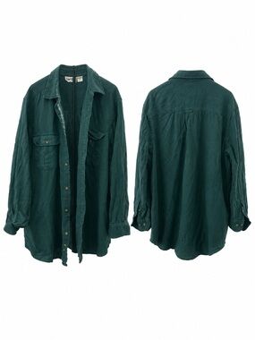 KingSize Men’s 2XL Big Teal Green 100% Cotton Button Down Oversized Shirt